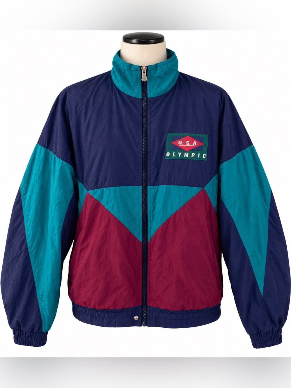 Vintage 1990s USA Olympic JCPenney Colorblock Windbreaker Jacket Medium Rare